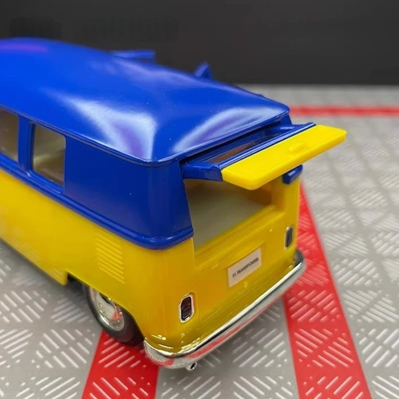 [TOY] 1:36 Volkswagen 1963 T1 Yellow Blue Model Car Die-Cast