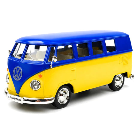 [TOY] 1:36 Volkswagen 1963 T1 giallo blu modellino di auto Die-Cast