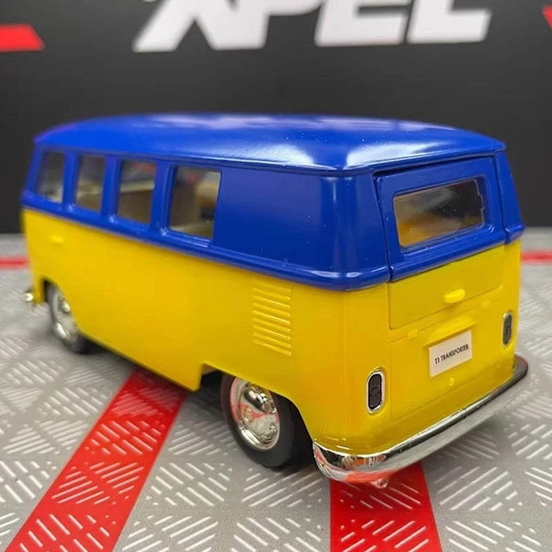 [TOY] 1:36 Volkswagen 1963 T1 Yellow Blue Model Car Die-Cast