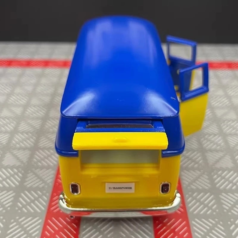 [TOY] 1:36 Volkswagen 1963 T1 Yellow Blue Model Car Die-Cast