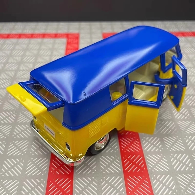 [TOY] 1:36 Volkswagen 1963 T1 Yellow Blue Model Car Die-Cast