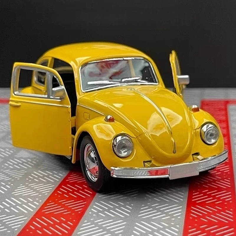 [TOY] 1:36 Volkswagen 1967 Beetle Glossy Yellow Model Car Die-Cast