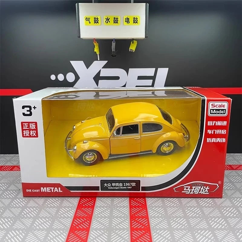 [TOY] 1:36 Volkswagen 1967 Beetle Glossy Yellow Model Car Die-Cast