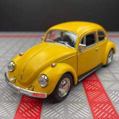 [TOY] 1:36 Volkswagen 1967 Beetle Matte Yellow Model Car Die-Cast