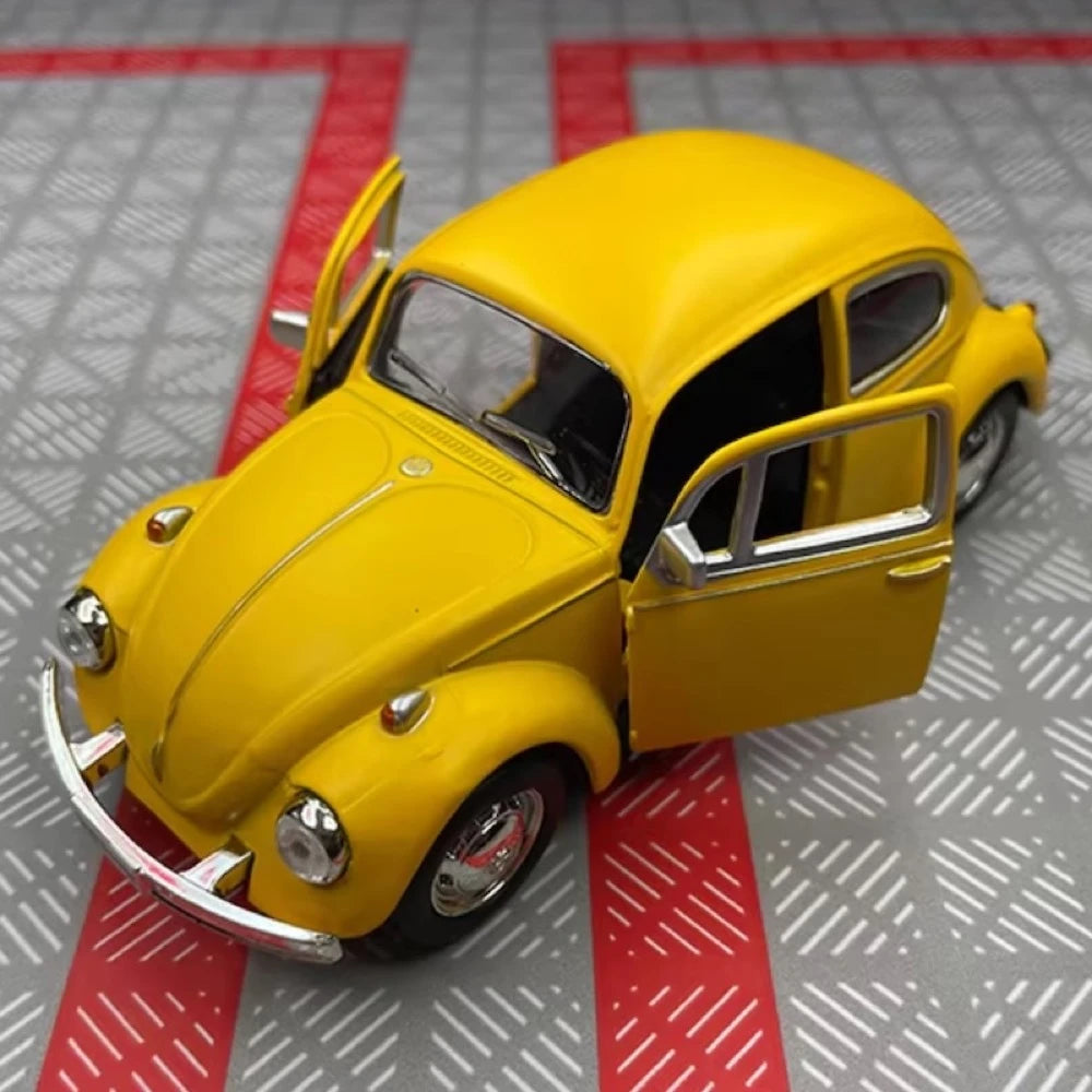 [TOY] 1:36 Volkswagen 1967 Beetle Matte Yellow Model Car Die-Cast