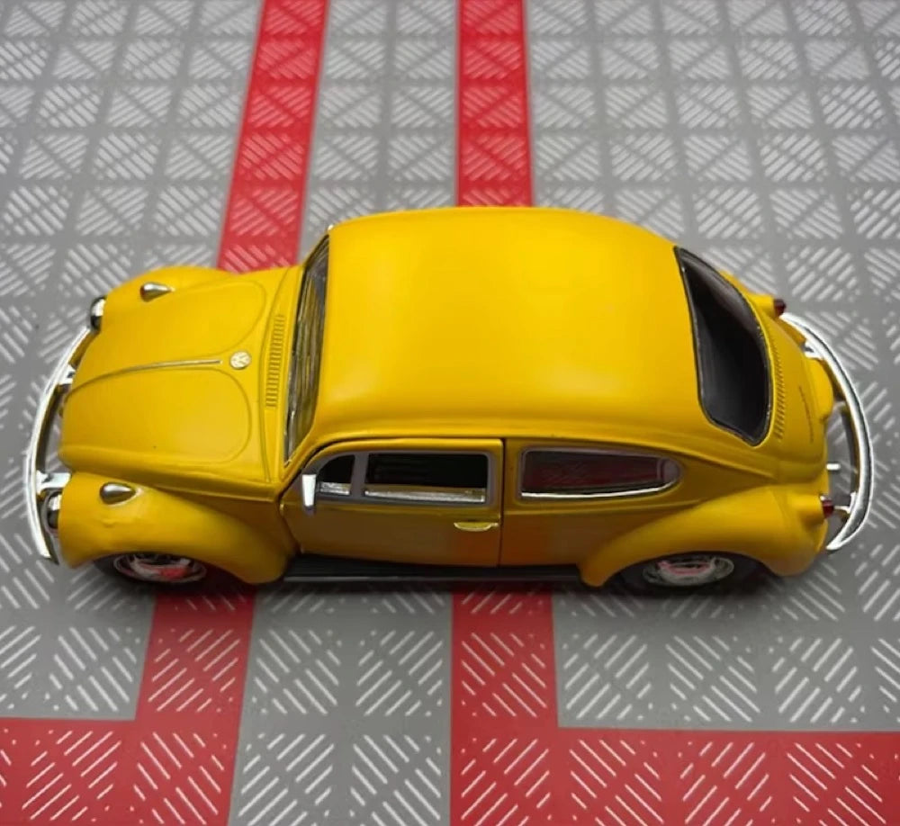 [TOY] 1:36 Volkswagen 1967 Beetle Matte Yellow Model Car Die-Cast