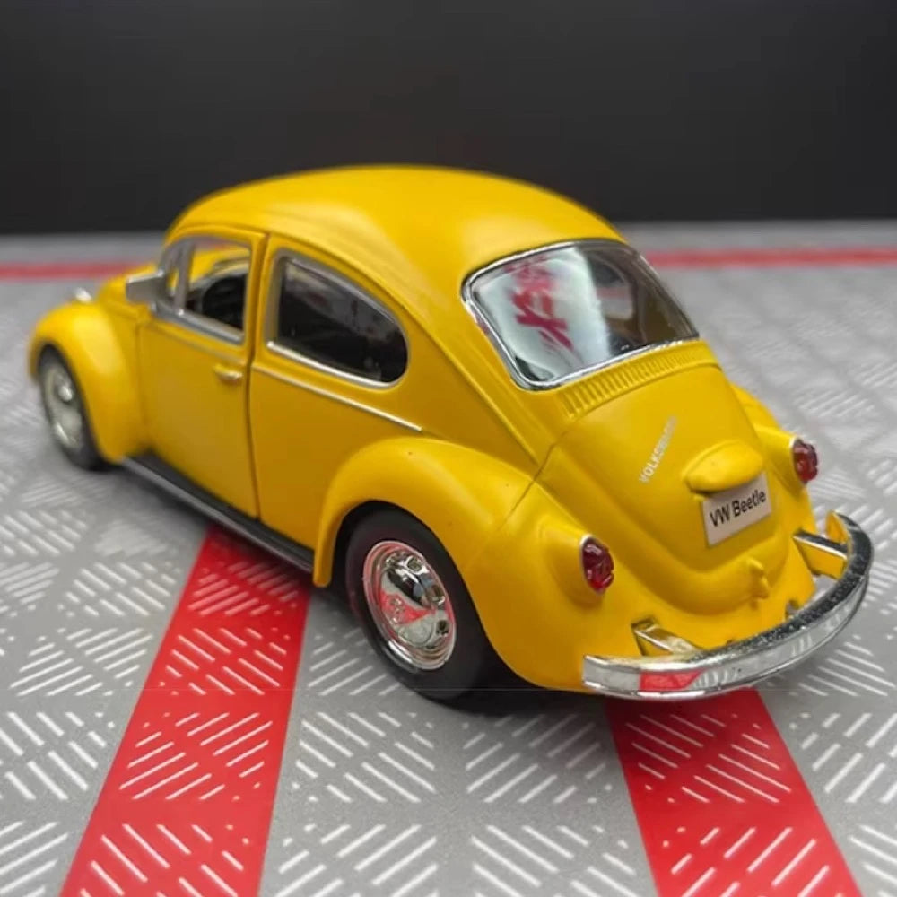 [TOY] 1:36 Volkswagen 1967 Beetle Matte Yellow Model Car Die-Cast