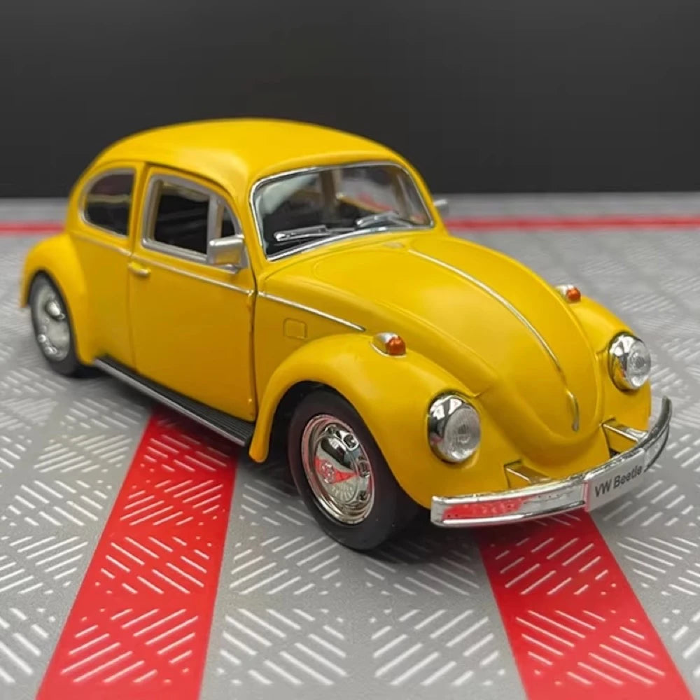 [TOY] 1:36 Volkswagen 1967 Beetle Matte Yellow Model Car Die-Cast