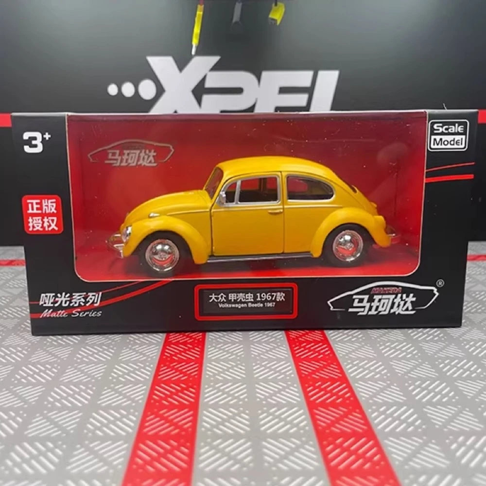 [TOY] 1:36 Volkswagen 1967 Beetle Matte Yellow Model Car Die-Cast
