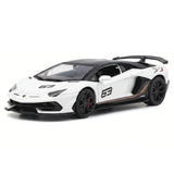 [TOY] 1:43 Lamborghini 2019 Aventador SVJ vit modellbil Die-Cast