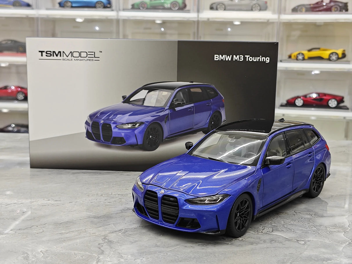 TSM BMW 2023 M3 Touring M G81 Portimao Metallic Blue 1:18 – Resina modello in resina collezionabile