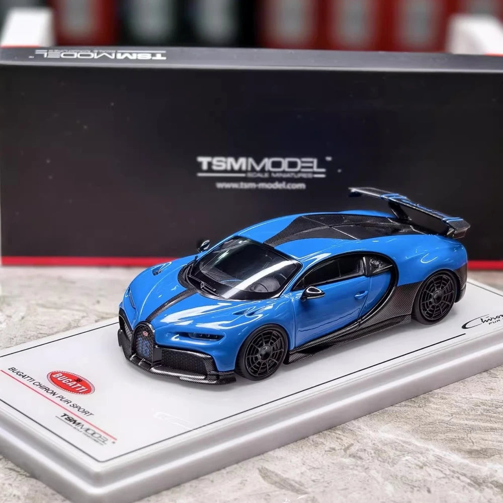 [TSM] 1:43 Bugatti 2020 Chiron Pur Sport Blue Model Car Resin