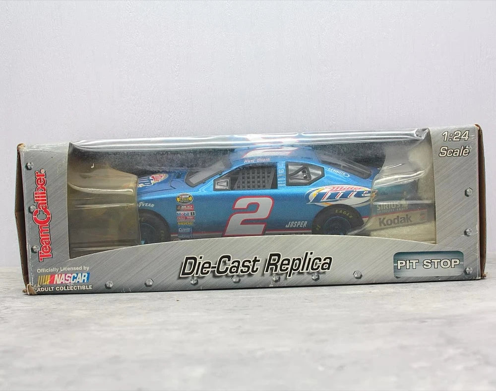 [Team Caliber] 1:24 Dodge 2006 Charger NASCAR #2 Miller Lite Blue Model Car Die-Cast