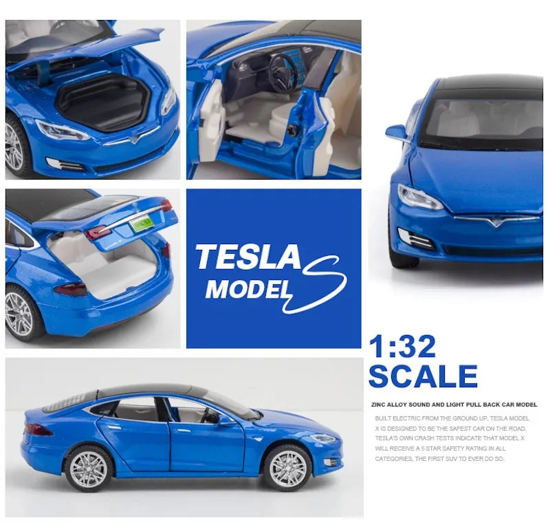 1:32 Tesla 2012 Model S Die Cast Model Car