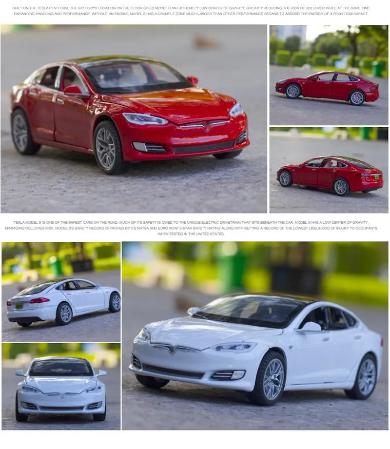 1:32 Tesla 2012 Model S Die Cast Model Car