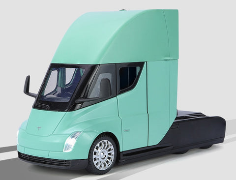 1:24 Tesla 2022 Semi Truck Green Model Car