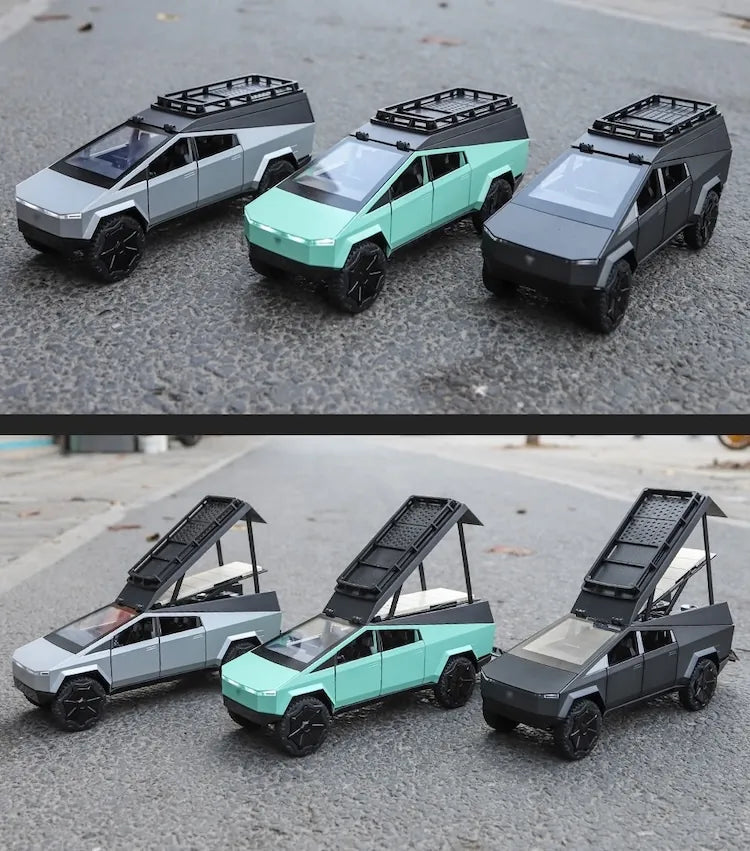 1:24 Tesla 2023 Cybertruck Camper RV Die Cast Model Car