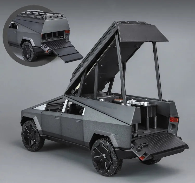 1:24 Tesla 2023 Cybertruck Camper RV Die Cast Model Car