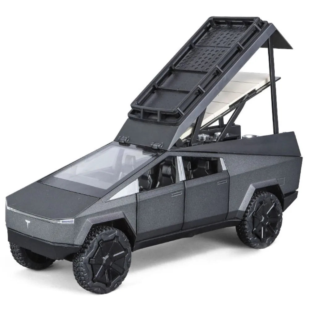 1:24 Tesla 2023 Cybertruck Camper RV Die Cast Model Car