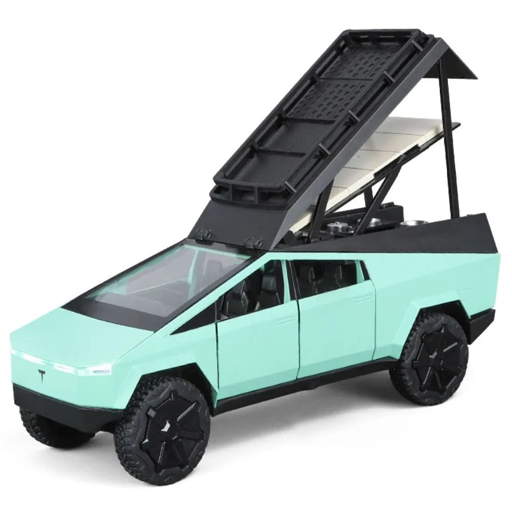 1:24 Tesla 2023 Cybertruck Camper RV Die Cast Model Car