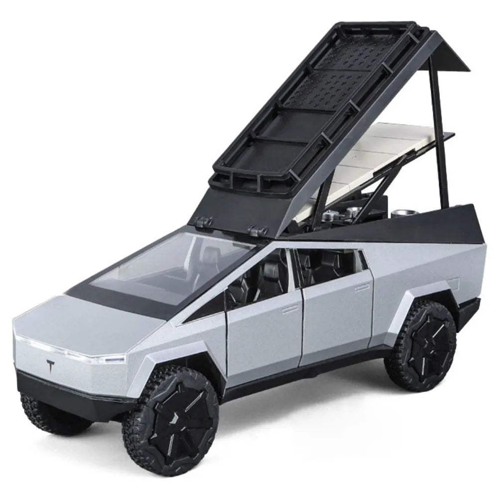 1:24 Tesla 2023 Cybertruck Camper RV Die Cast Model Car