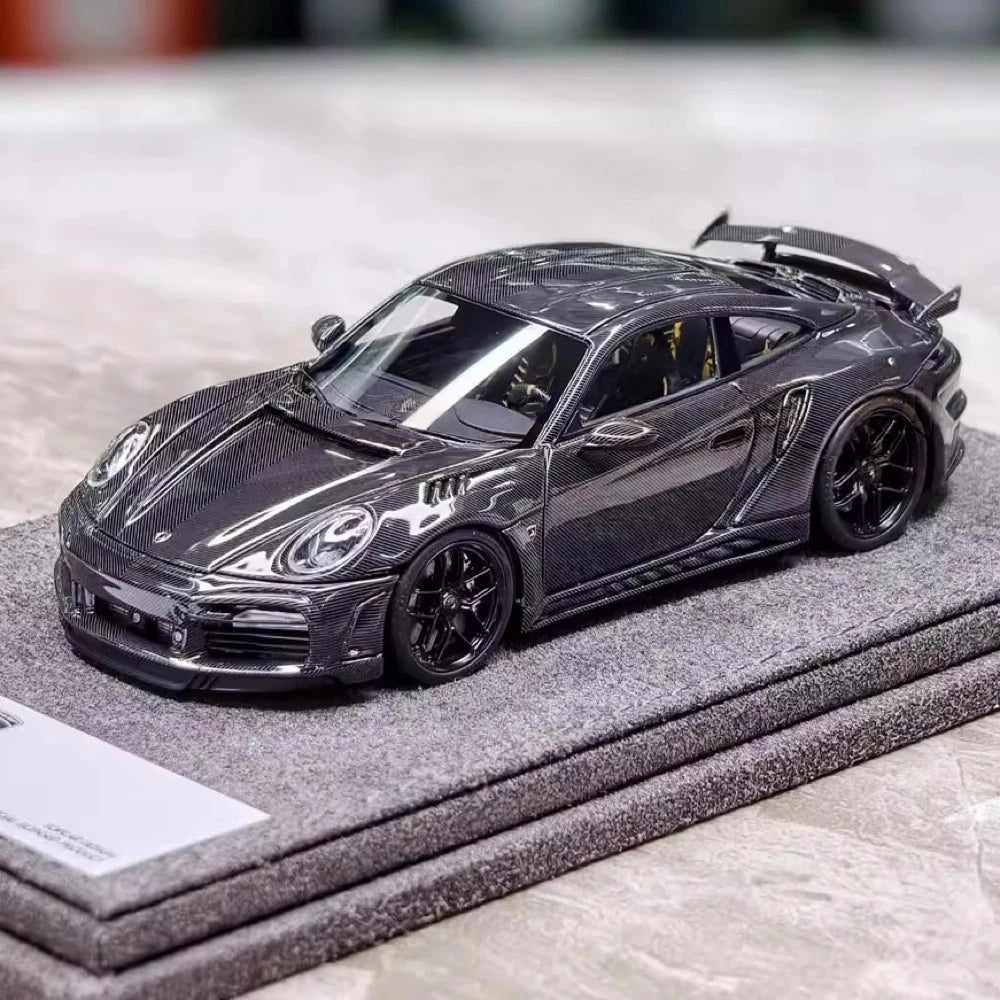 [The Laboratory] 1:43 Porsche 2021 911 992 Turbo S Stinger GTR Stealth Edition zwart modelauto Hars