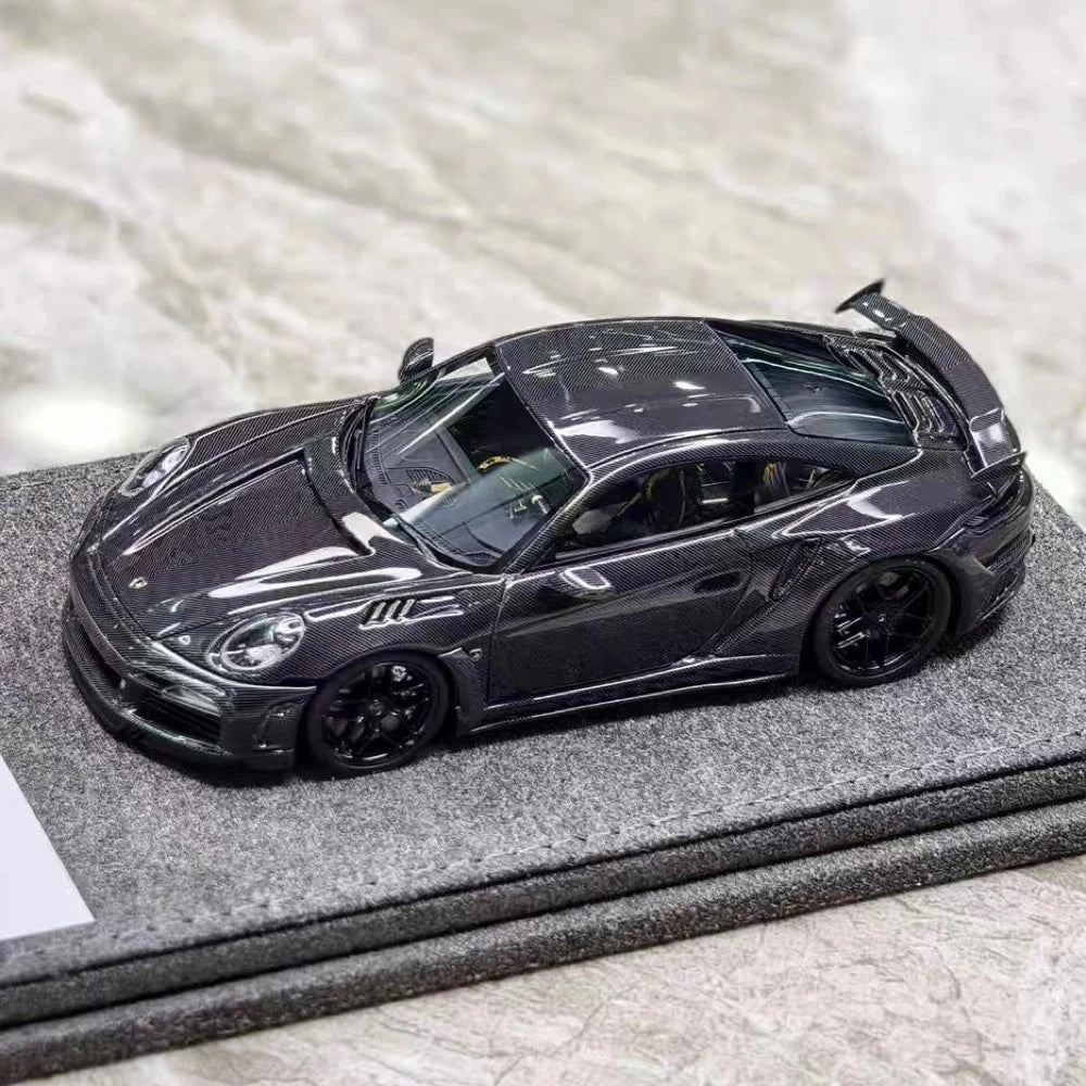 [The Laboratory] 1:43 Porsche 2021 911 992 Turbo S Stinger GTR Stealth Edition zwart modelauto Hars