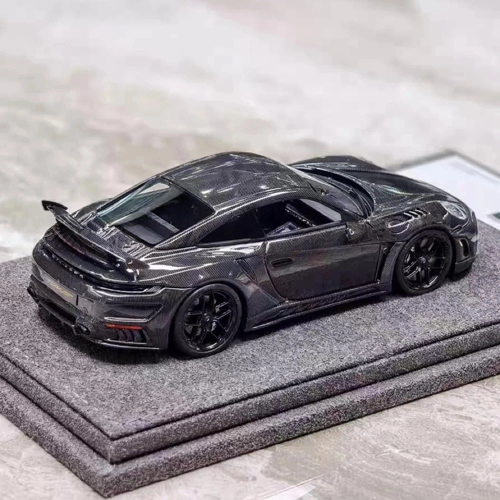 [The Laboratory] 1:43 Porsche 2021 911 992 Turbo S Stinger GTR Stealth Edition zwart modelauto Hars