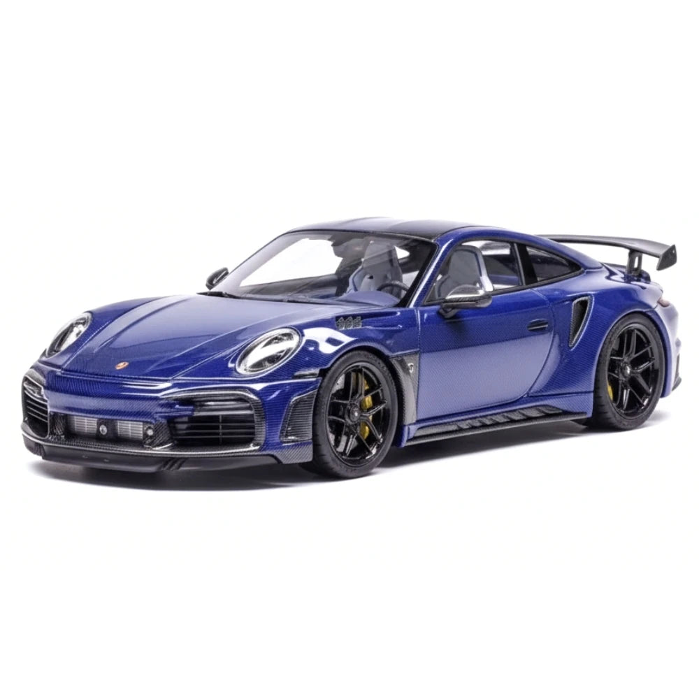 [Laboratory] 1:43 Porsche 2021 911 992 Turbo S Stinger GTR Stealth Edition blå modellbil harts