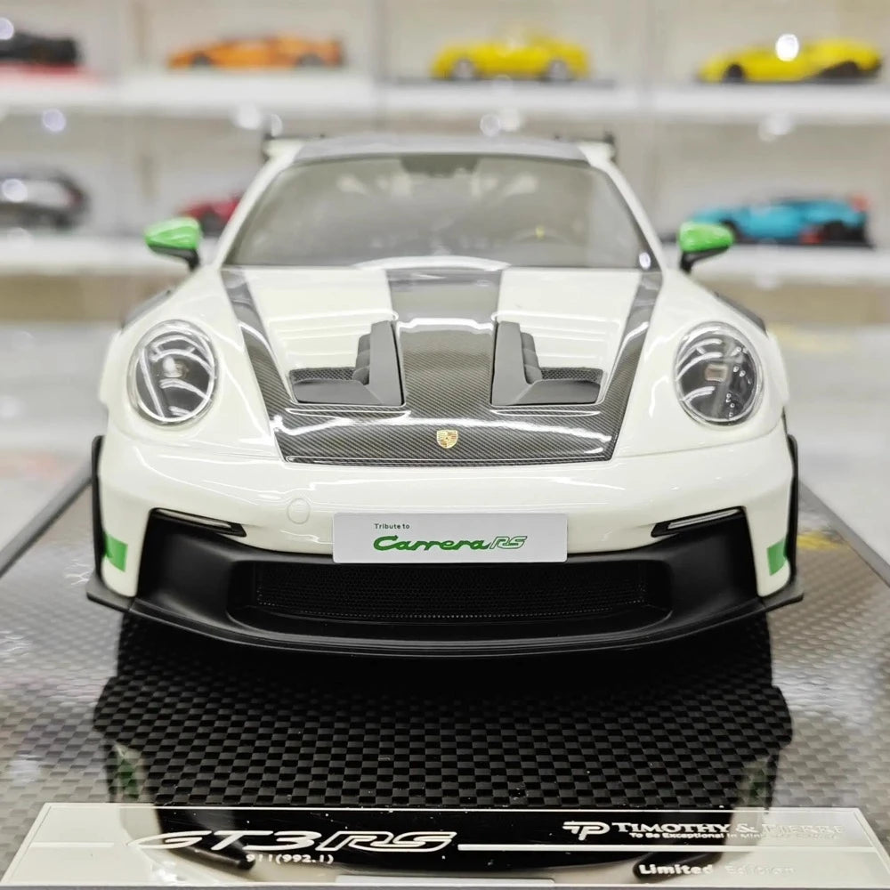 [Timothy Pierre] 1:18 Porsche 2023 911 992 GT3 RS White Model Car Resin