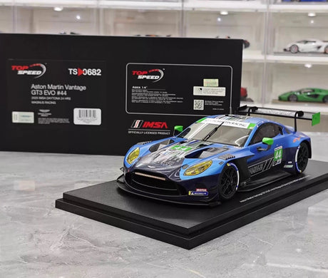 [Top Speed] 1:18 Aston Martin 2025 Vantage GT3 EVO 44 Magnus Racing IMSA Daytona 24 Hrs Model Car Resin