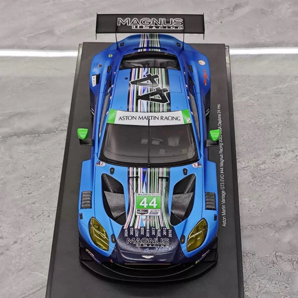 [Top Speed] 1:18 Aston Martin 2025 Vantage GT3 EVO 44 Magnus Racing IMSA Daytona 24 Hrs Model Car Resin