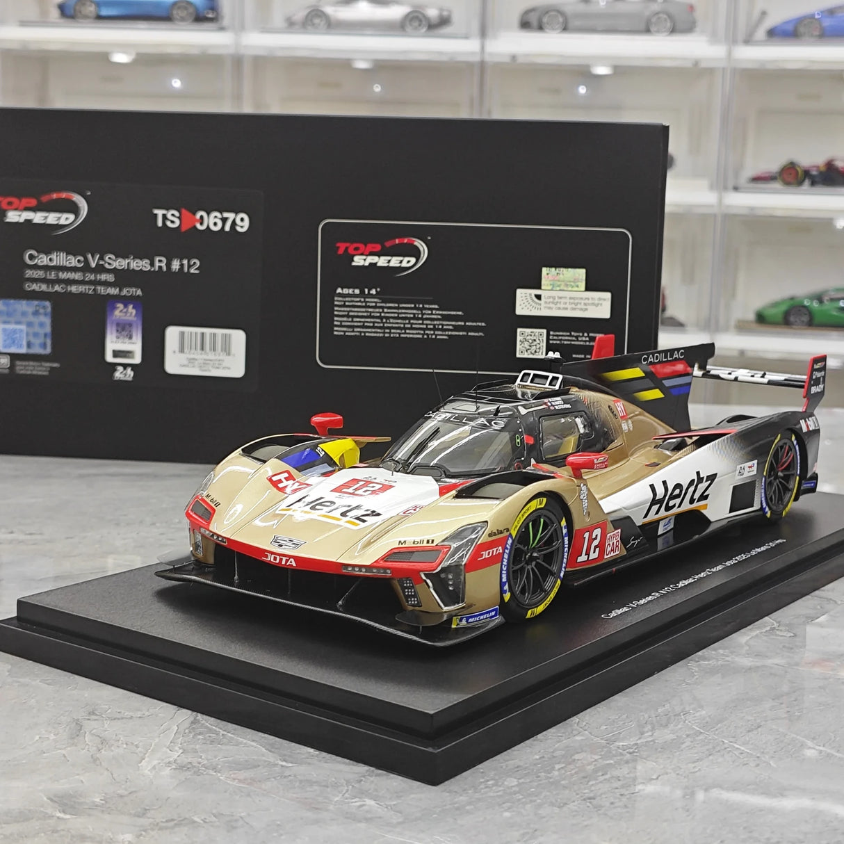 Cadillac 2025 V-Series.R Cadillac Hertz Team JOTA #12 1:18 24h Le Mans Resin-Sammlermodell von Top Speed – siehe 13
