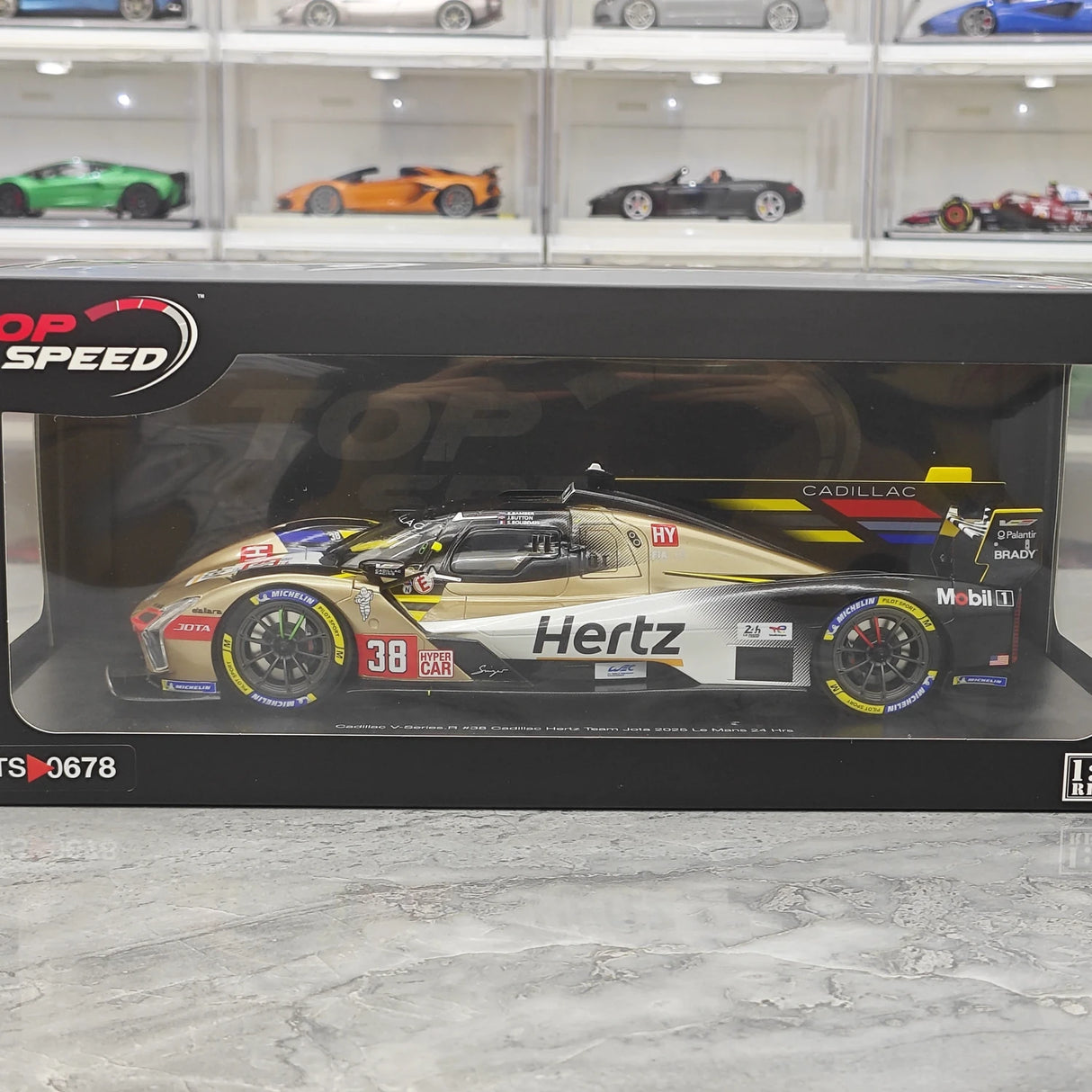 Cadillac 2025 V-Series.R Cadillac Hertz Team JOTA #38 1:18 24h Le Mans Resin-Sammlermodell von Top Speed – siehe 12