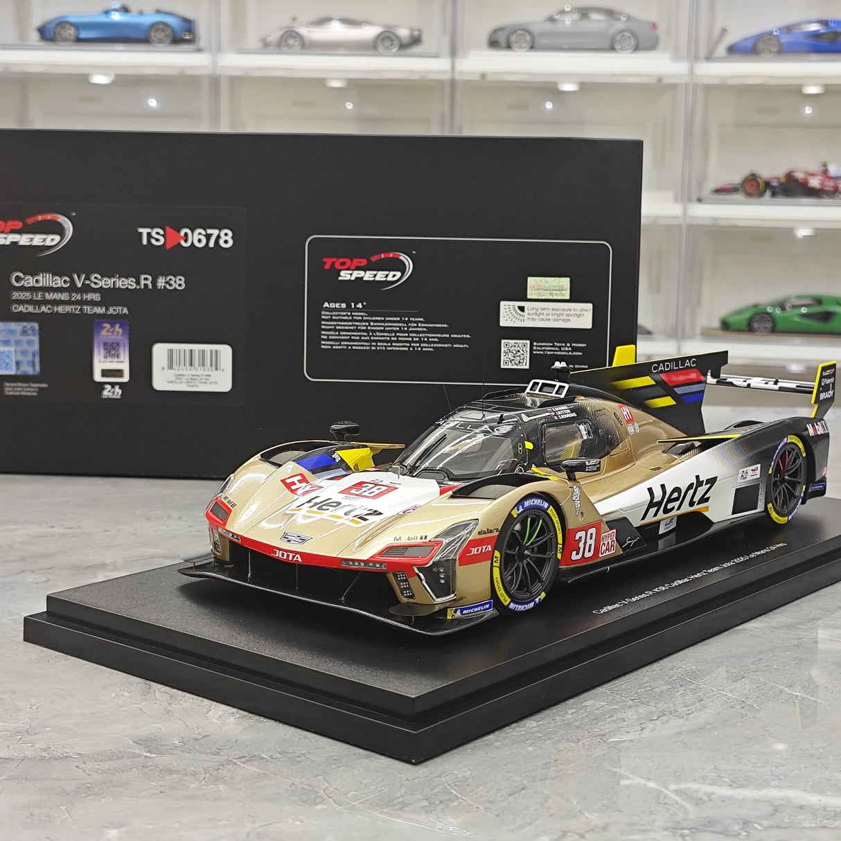 Cadillac 2025 V-Series.R Cadillac Hertz Team JOTA #38 1:18 24h Le Mans Resin-Sammlermodell von Top Speed – siehe 13