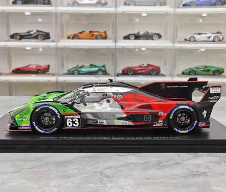 [Top Speed] 1:18 Lamborghini 2025 SC63 63 Automobill Squadra Corse IMSA DAYTONA 24 Hrs Model Car Resin
