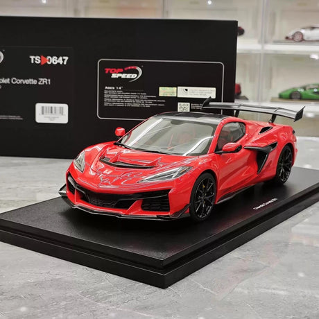 [Top Speed] 1:18 Chevrolet 2025 Corvette ZR1 rood modelauto Hars