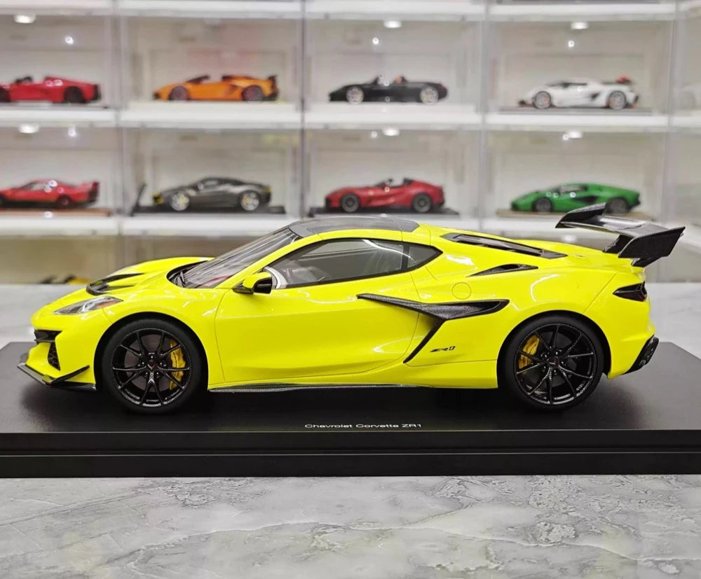 [Top Speed] 1:18 Chevrolet 2025 Corvette ZR1 gul modellbil harts