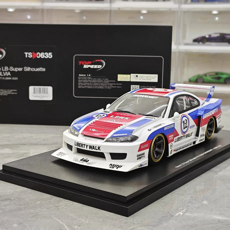 [Top Speed] 1:18 Nissan 2002 Silvia S15 LB-Super Silhouette GARASIDRIFT x LBWK Model Car Resin