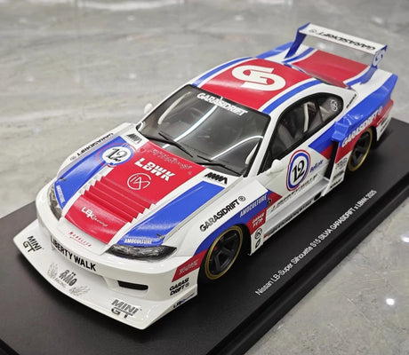 [Top Speed] 1:18 Nissan 2002 Silvia S15 LB-Super Silhouette GARASIDRIFT x LBWK Model Car Resin
