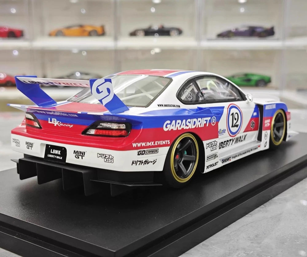 [Top Speed] 1:18 Nissan 2002 Silvia S15 LB-Super Silhouette GARASIDRIFT x LBWK voiture miniature Resin