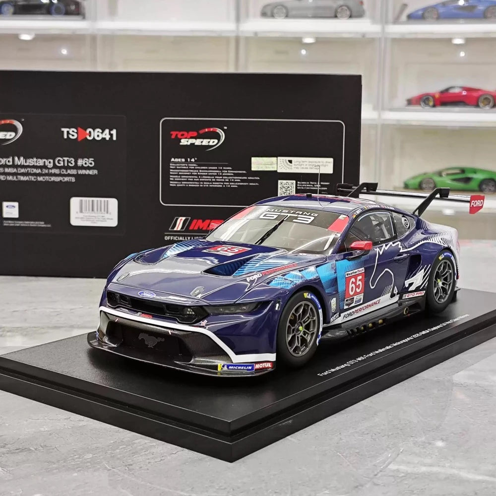 [Topspeed] 1:18 Ford 2025 Mustang GT3 #65 WINNER IMSA GTD Pro Daytona 24hrs voiture miniature Resin / Closed Body