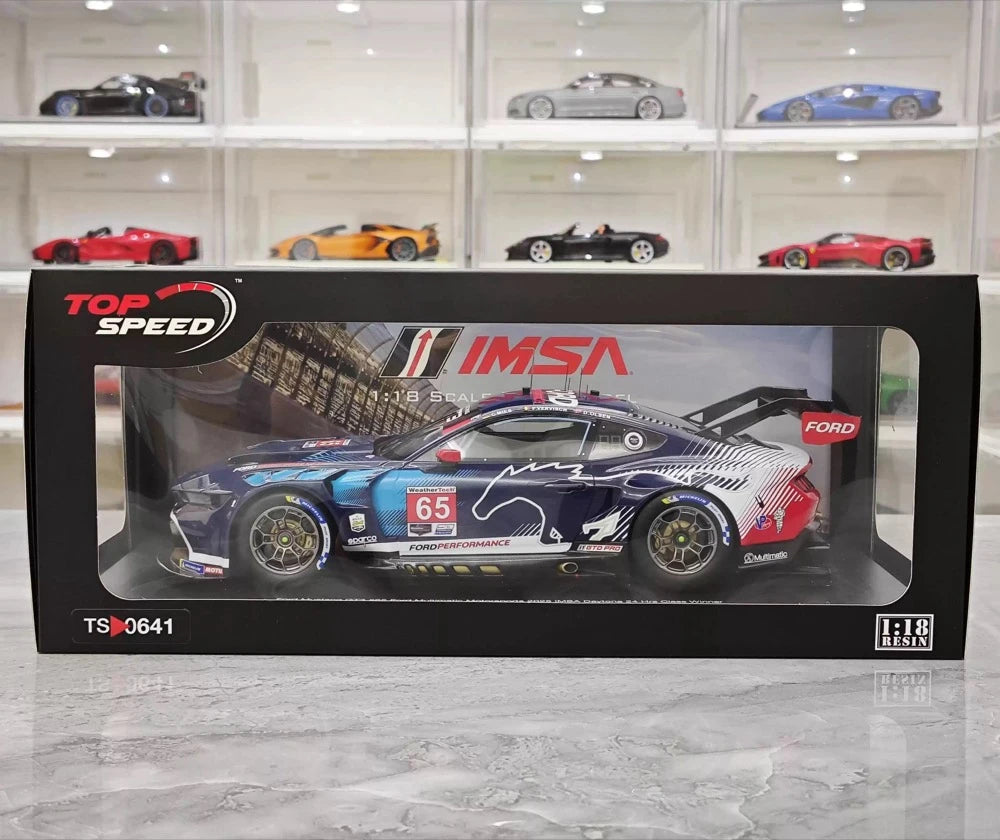 [Topspeed] 1:18 Ford 2025 Mustang GT3 #65 WINNER IMSA GTD Pro Daytona 24hrs Model Car Resin / Closed Body