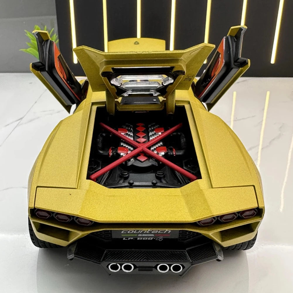 [TOY] 1:24 Lamborghini 2022 Countach LPI800-4 Yellow Model Car Die-Cast