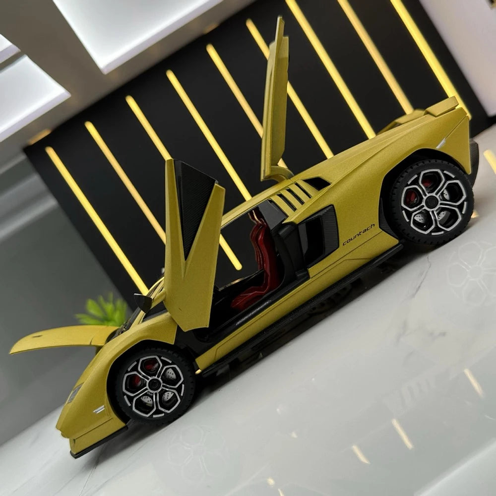 [TOY] 1:24 Lamborghini 2022 Countach LPI800-4 Yellow Model Car Die-Cast