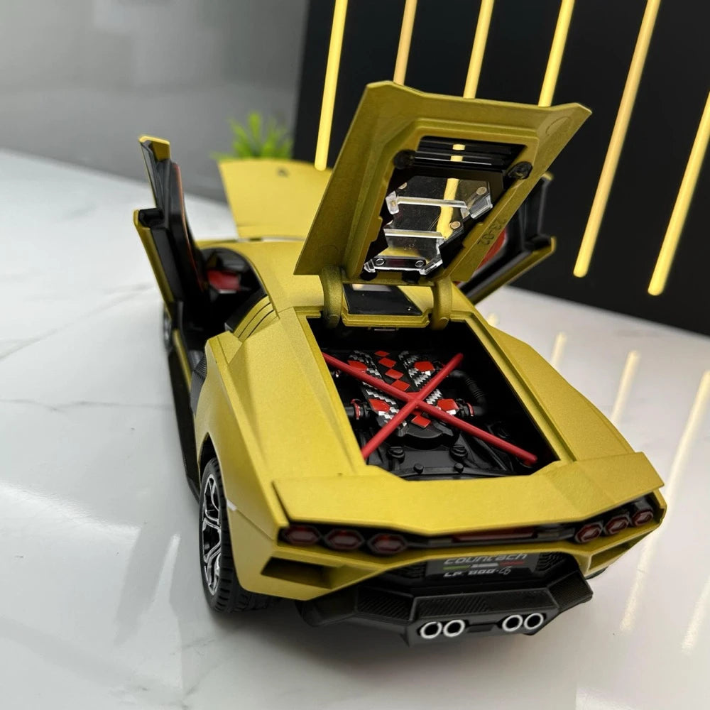 [TOY] 1:24 Lamborghini 2022 Countach LPI800-4 Yellow Model Car Die-Cast