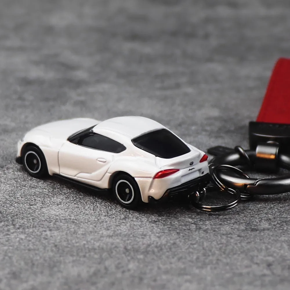 Toyota GR Supra White Keychain 1:64 Model Car Keychain