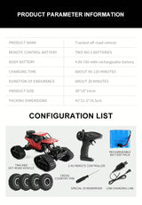 1:16 스케일 Tracked RC Climbing Car - All-Terrain Off-Road 4WD Vehicle RC Car
