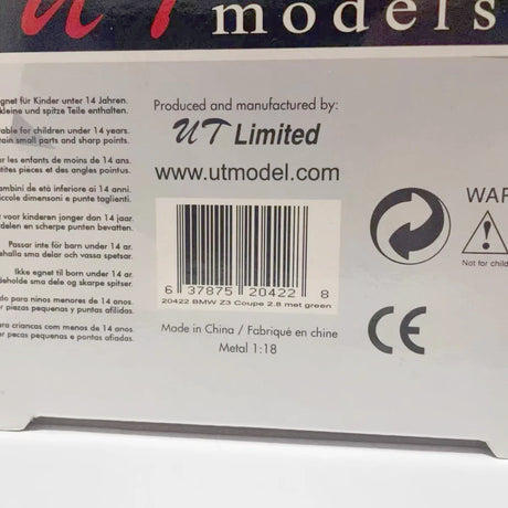 [UT] 1:18 BMW 1999 E36 Z3 Coupe 2.8 bleu voiture miniature Die-Cast