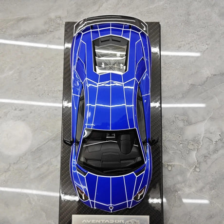 [Ultra Unique] 1:18 Lamborghini 2015 Aventador LP750-4 SV Blue Model Car Resin